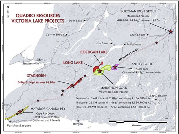 Figure 2: Quadro’s Victoria Lake projects.